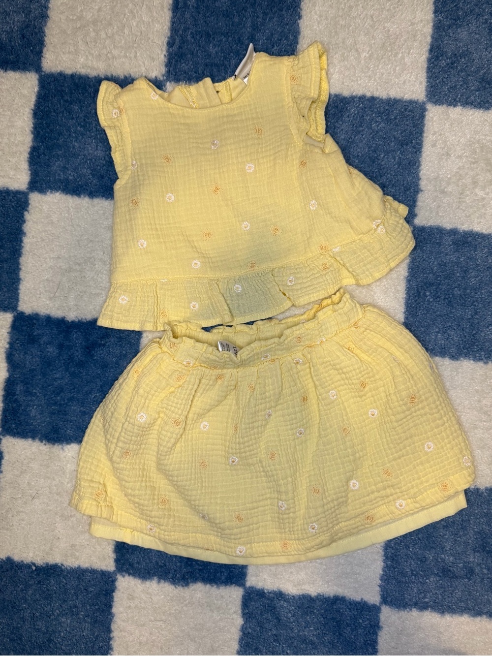 Yellow Toddler Two-Piece Ruffled Top & Skirt Set